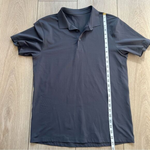 Lululemon Tech Pique Charcoal Gray Polo Shirt Size Medium - Picture 9 of 9